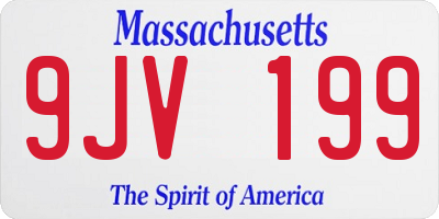 MA license plate 9JV199