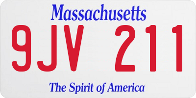 MA license plate 9JV211