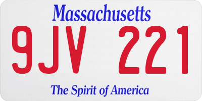 MA license plate 9JV221
