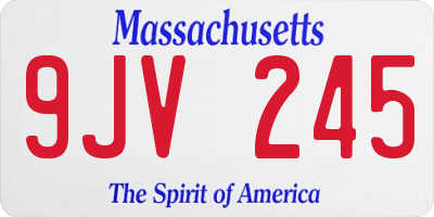 MA license plate 9JV245