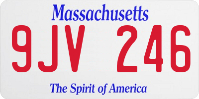 MA license plate 9JV246