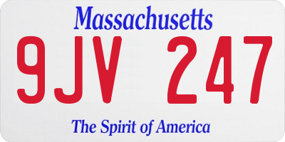 MA license plate 9JV247