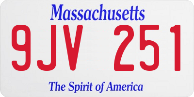 MA license plate 9JV251