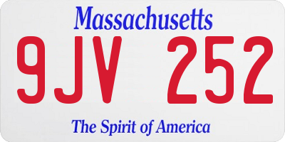 MA license plate 9JV252