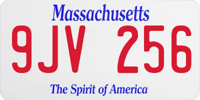 MA license plate 9JV256