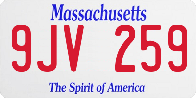 MA license plate 9JV259