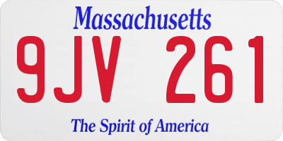 MA license plate 9JV261