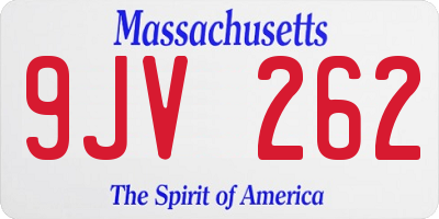 MA license plate 9JV262