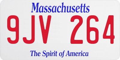 MA license plate 9JV264