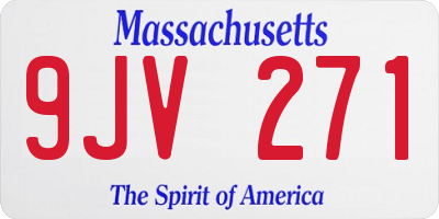 MA license plate 9JV271