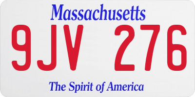 MA license plate 9JV276
