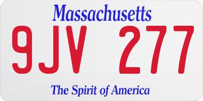 MA license plate 9JV277