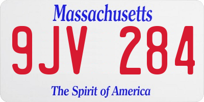 MA license plate 9JV284
