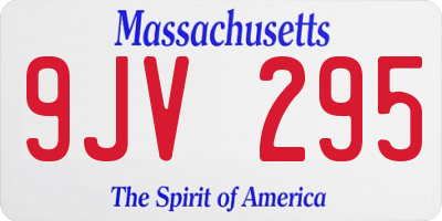 MA license plate 9JV295