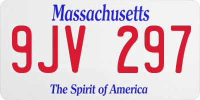 MA license plate 9JV297