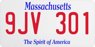 MA license plate 9JV301
