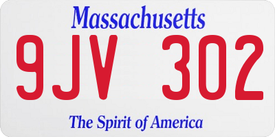 MA license plate 9JV302