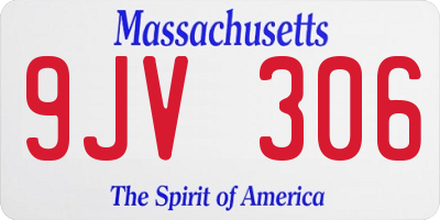 MA license plate 9JV306