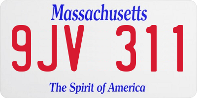 MA license plate 9JV311