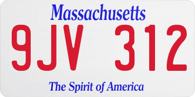 MA license plate 9JV312
