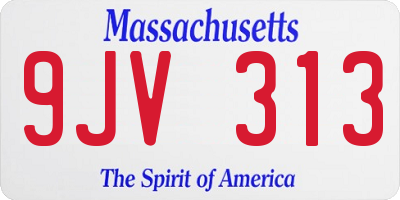 MA license plate 9JV313