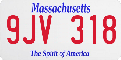 MA license plate 9JV318