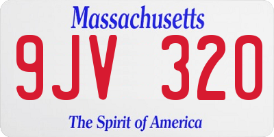 MA license plate 9JV320