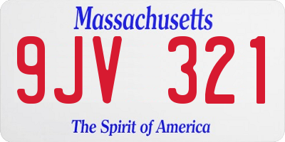 MA license plate 9JV321