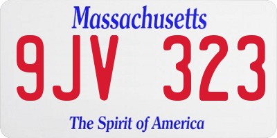 MA license plate 9JV323