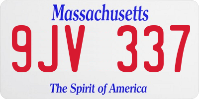 MA license plate 9JV337