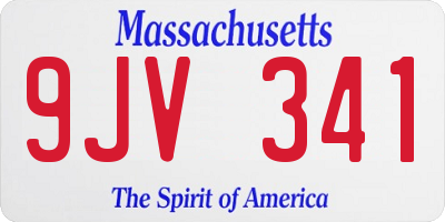 MA license plate 9JV341