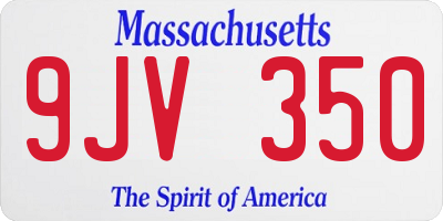 MA license plate 9JV350