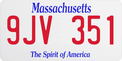 MA license plate 9JV351