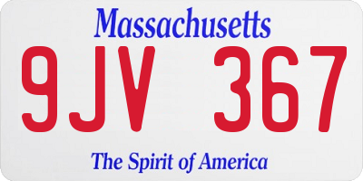 MA license plate 9JV367