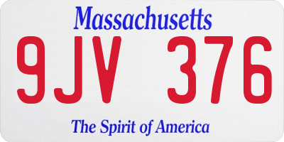 MA license plate 9JV376