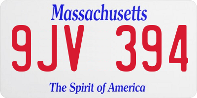 MA license plate 9JV394