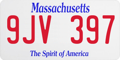 MA license plate 9JV397