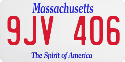 MA license plate 9JV406