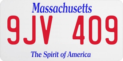 MA license plate 9JV409