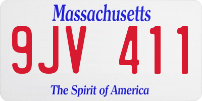 MA license plate 9JV411