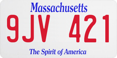 MA license plate 9JV421