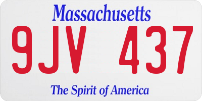 MA license plate 9JV437