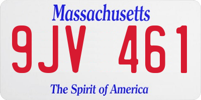 MA license plate 9JV461