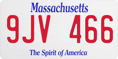 MA license plate 9JV466