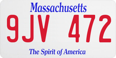 MA license plate 9JV472