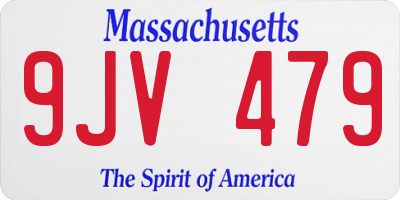 MA license plate 9JV479