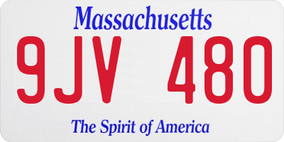 MA license plate 9JV480