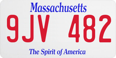 MA license plate 9JV482