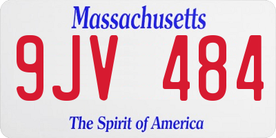 MA license plate 9JV484