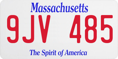 MA license plate 9JV485
